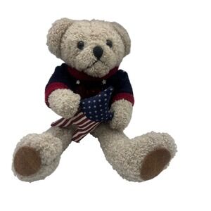 Vintage Interior Accents Americana 12" Stuffed Bear Plush Patriotic Jo-Ann